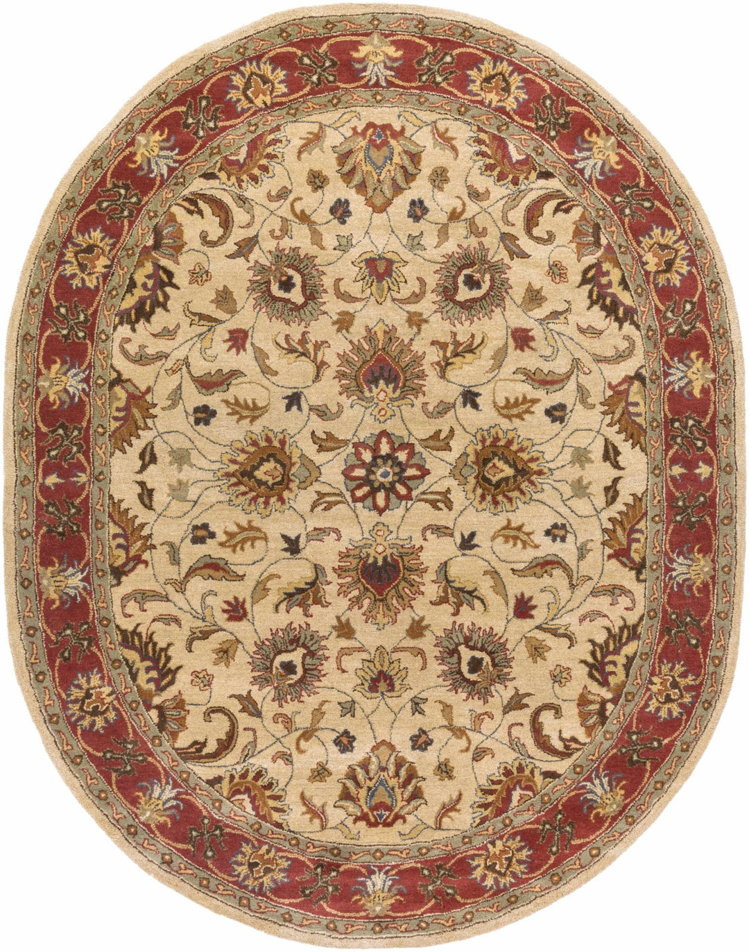 Dresher Traditional Style Brown & Rust Hand Tufted Wool Rug - The Rug Decor