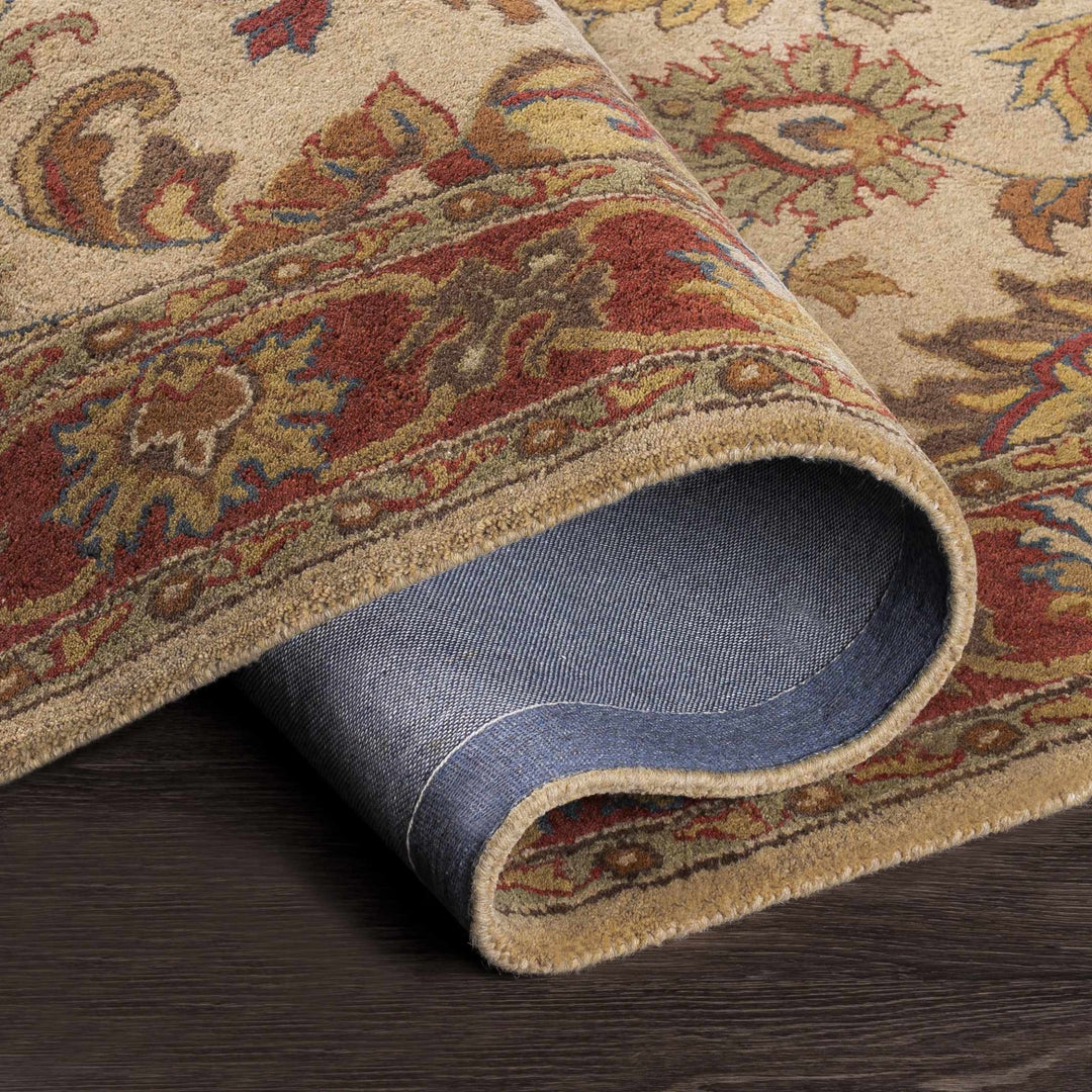 Dresher Traditional Style Brown & Rust Hand Tufted Wool Rug - The Rug Decor
