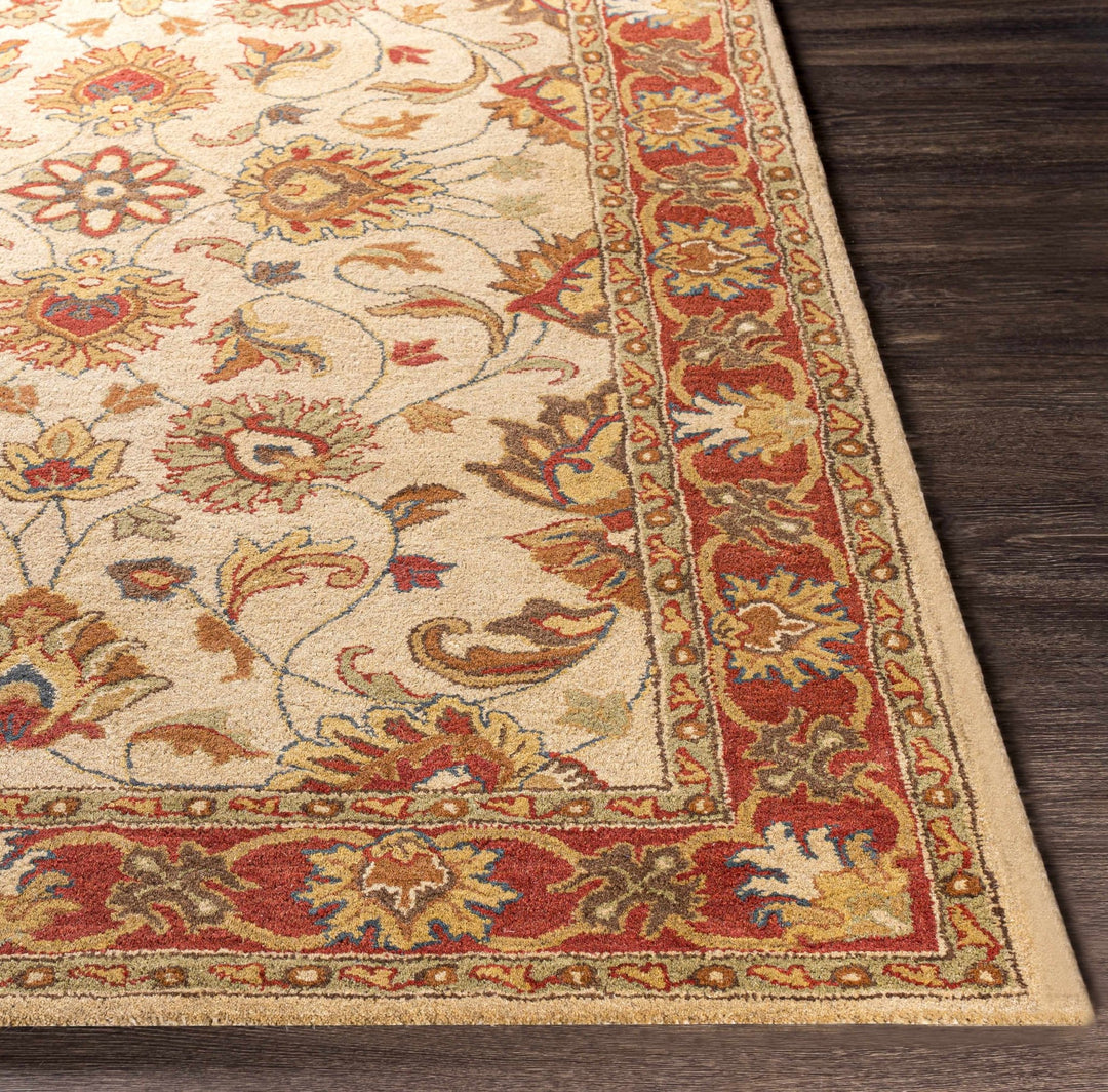 Dresher Traditional Style Brown & Rust Hand Tufted Wool Rug - The Rug Decor