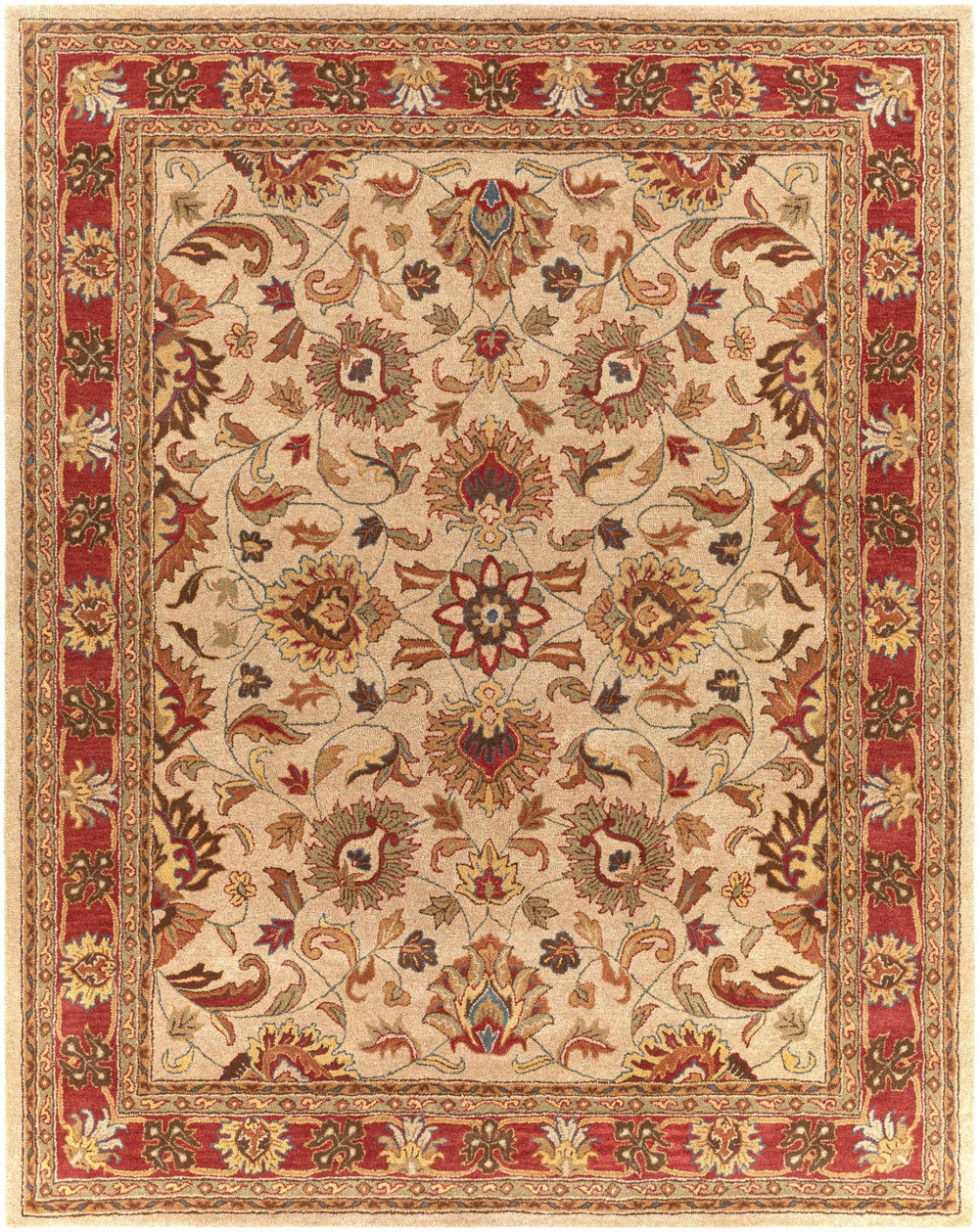 Dresher Traditional Style Brown & Rust Hand Tufted Wool Rug - The Rug Decor