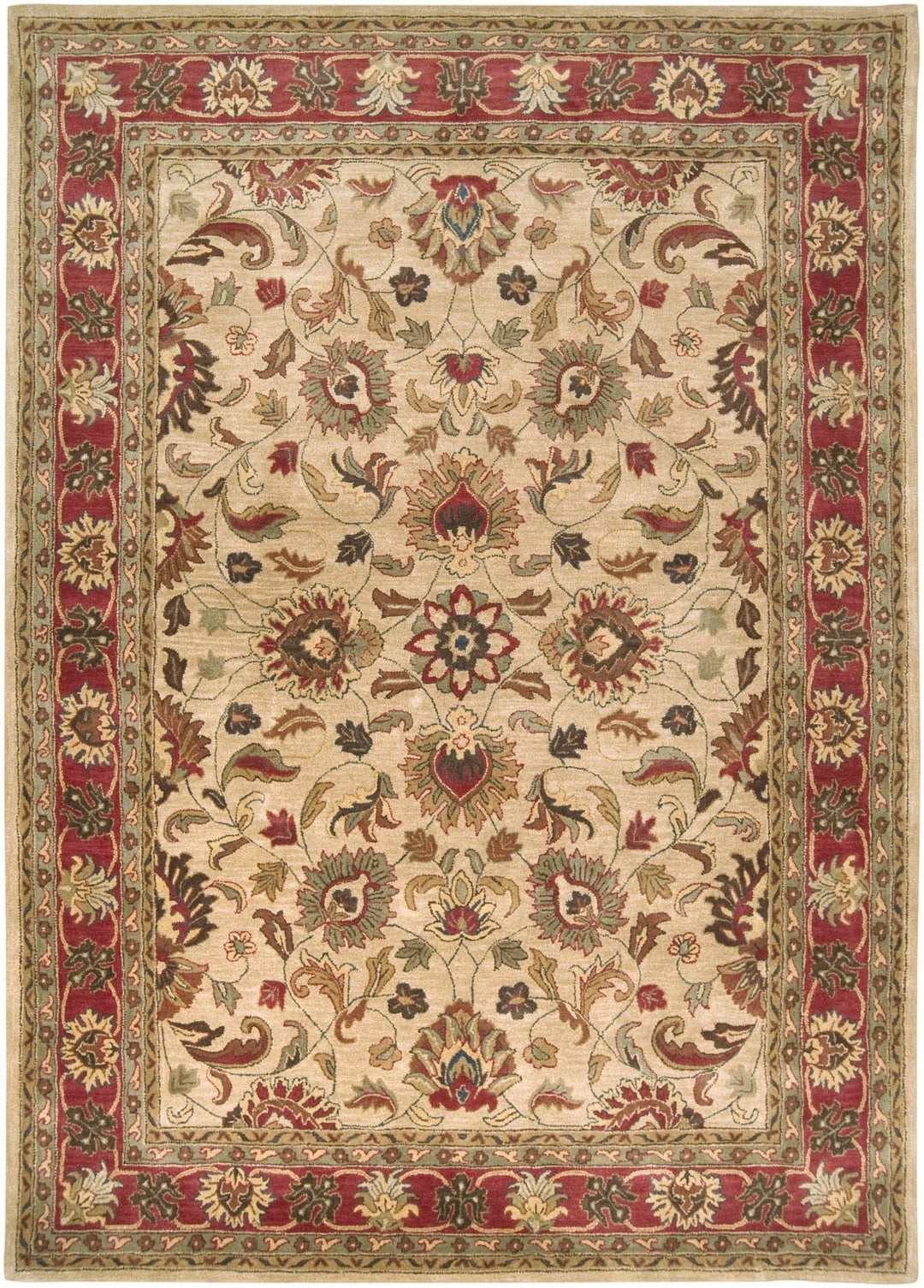Dresher Traditional Style Brown & Rust Hand Tufted Wool Rug - The Rug Decor