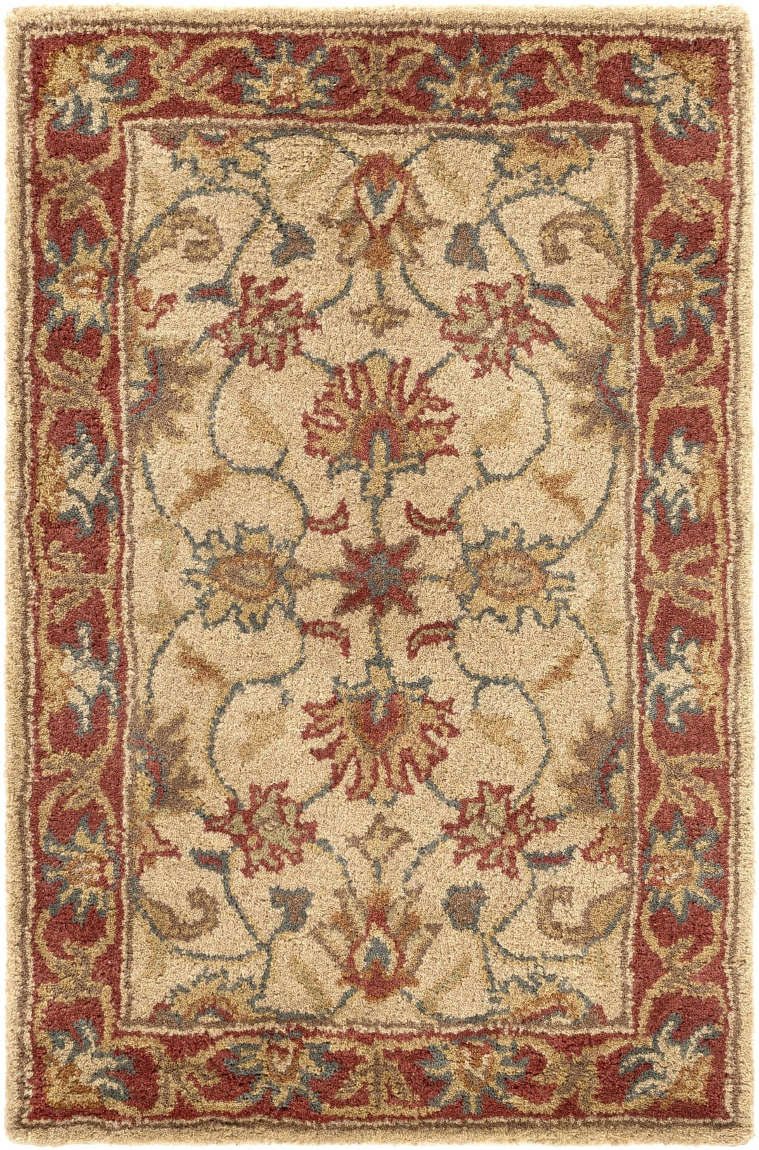 Dresher Traditional Style Brown & Rust Hand Tufted Wool Rug - The Rug Decor