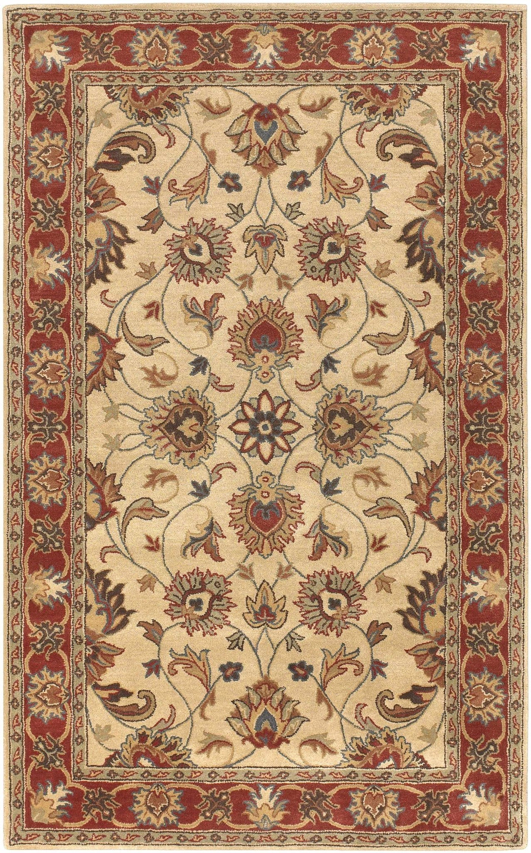 Dresher Traditional Style Brown & Rust Hand Tufted Wool Rug - The Rug Decor