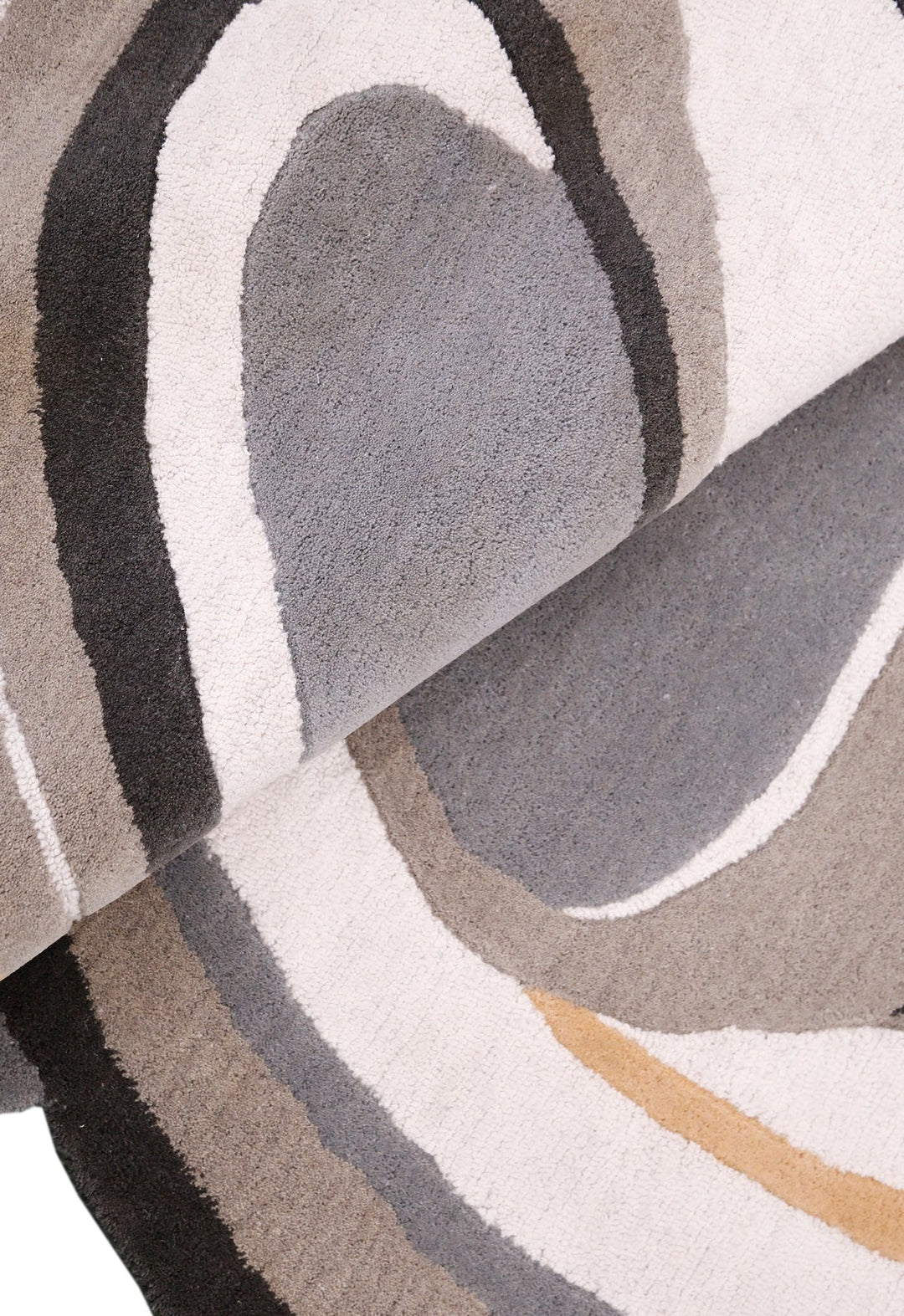 Drifted Ribbon Gray Hand Tufted 5x8 Wool Area Rug - The Rug Decor