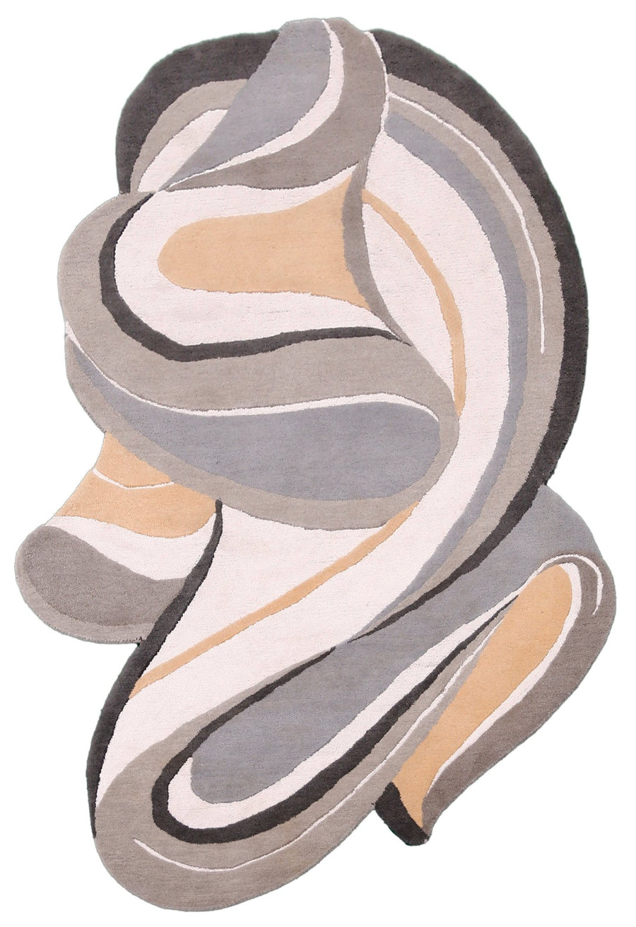 Drifted Ribbon Gray Hand Tufted 5x8 Wool Area Rug - The Rug Decor