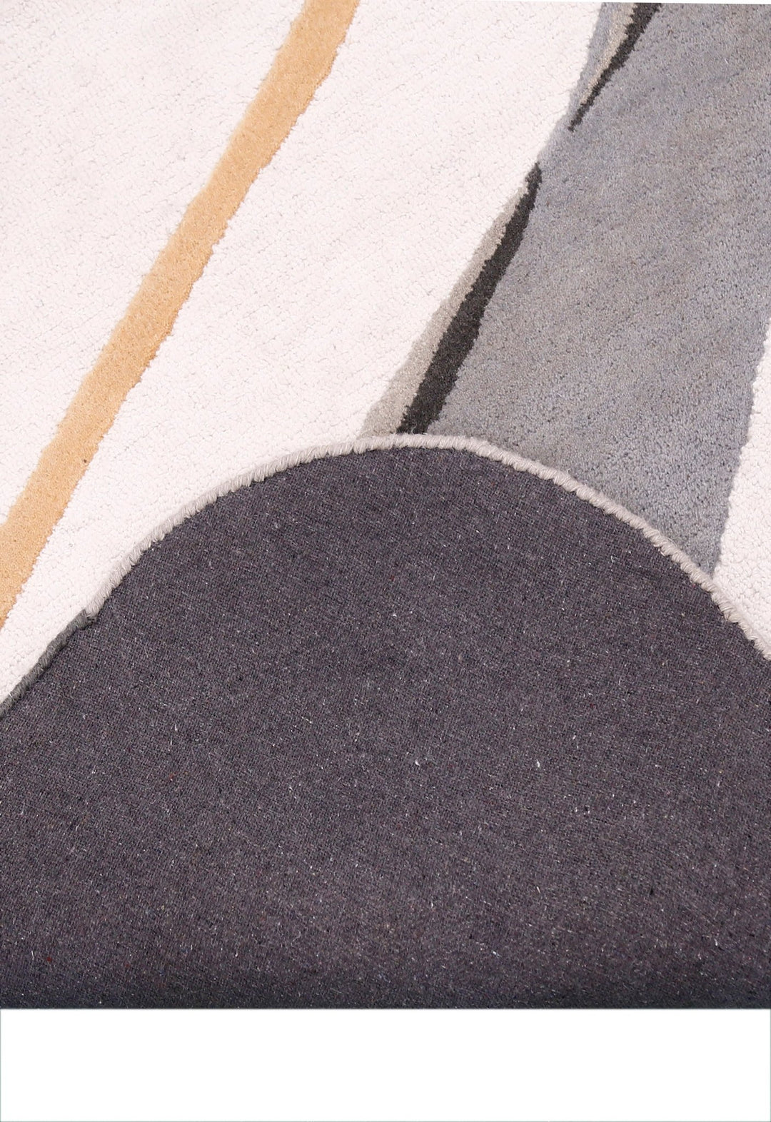 Drifted Ribbon Gray Hand Tufted 5x8 Wool Area Rug - The Rug Decor