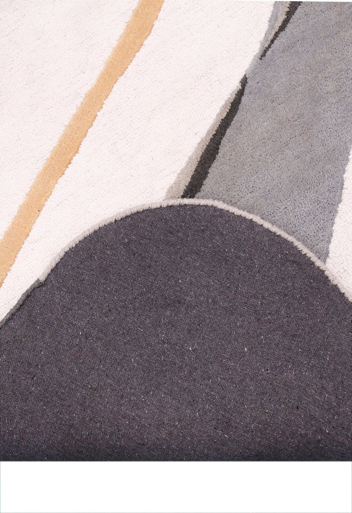 Drifted Ribbon Gray Hand Tufted 5x8 Wool Area Rug - The Rug Decor