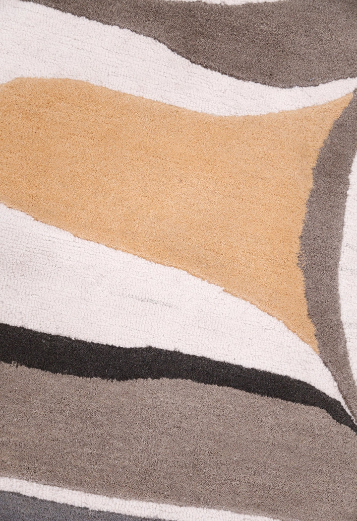 Drifted Ribbon Gray Hand Tufted 5x8 Wool Area Rug - The Rug Decor