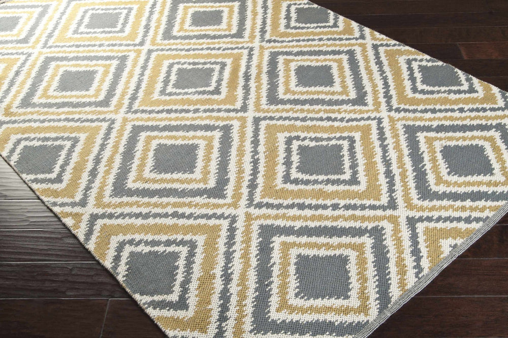 Druid Contemporary Mustard & Ivory Hand Woven Wool Rug - The Rug Decor