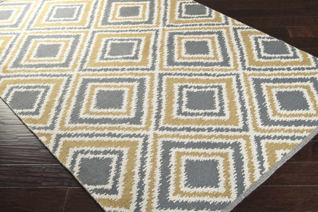 Druid Contemporary Mustard & Ivory Hand Woven Wool Rug - The Rug Decor