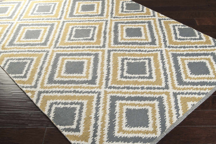 Druid Contemporary Mustard & Ivory Hand Woven Wool Rug - The Rug Decor