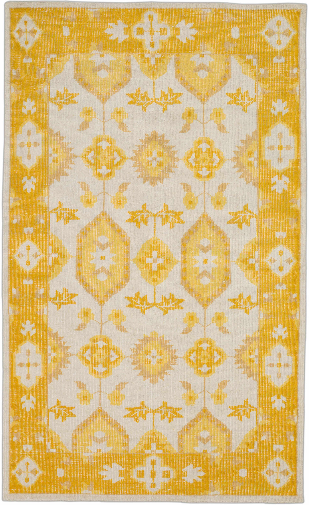 Drytown Traditional Style Mustard And Ivory Area Rug
