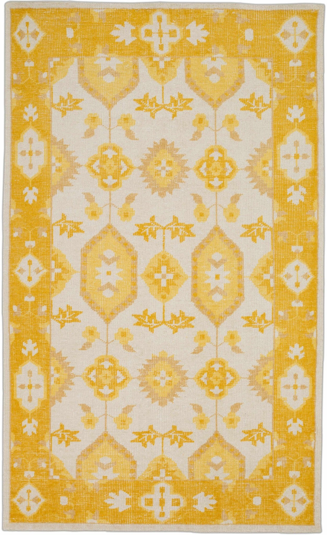 Drytown Traditional Style Mustard And Ivory Area Rug - The Rug Decor
