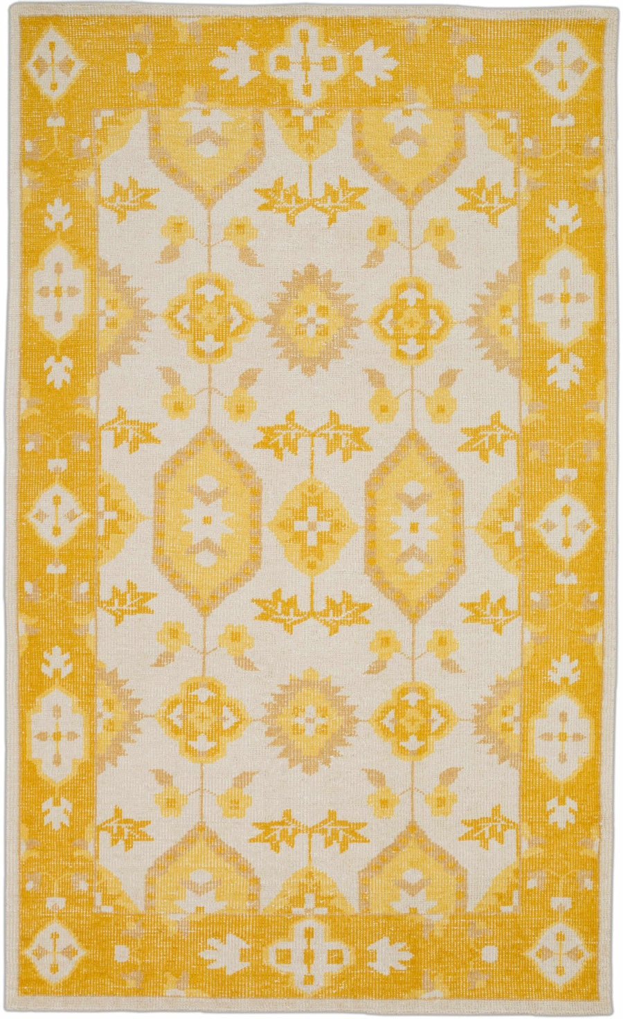 Drytown Traditional Style Mustard And Ivory Area Rug - The Rug Decor