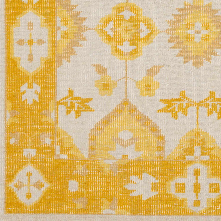 Drytown Traditional Style Mustard And Ivory Area Rug - The Rug Decor