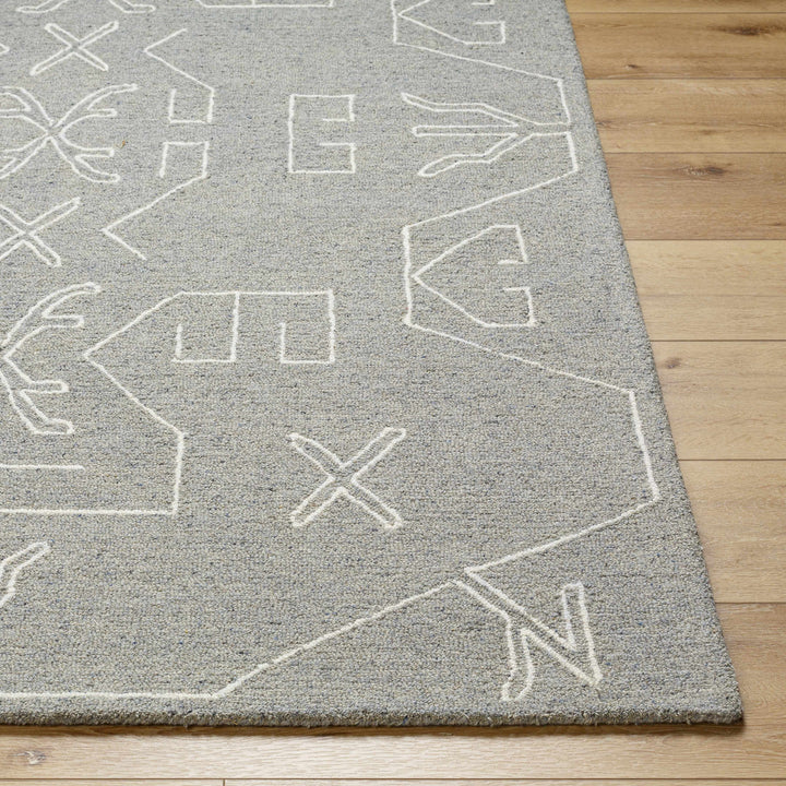 Duard Modern Style Gray Hand Tufted Wool Area Rug