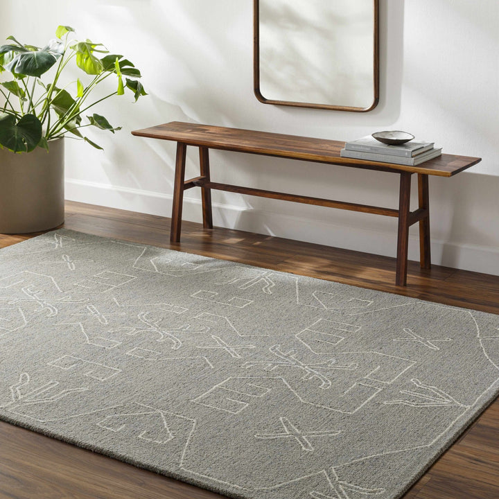 Duard Modern Style Gray Hand Tufted Wool Area Rug - The Rug Decor