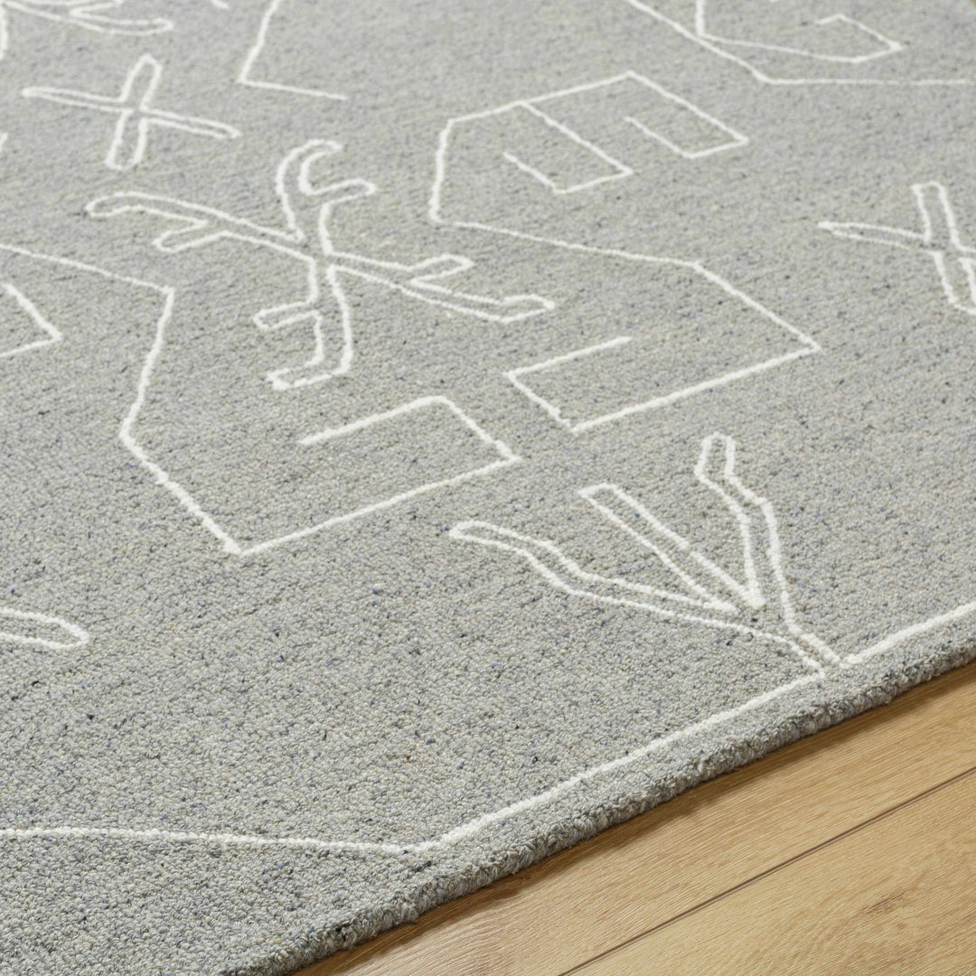 Duard Modern Style Gray Hand Tufted Wool Area Rug - The Rug Decor