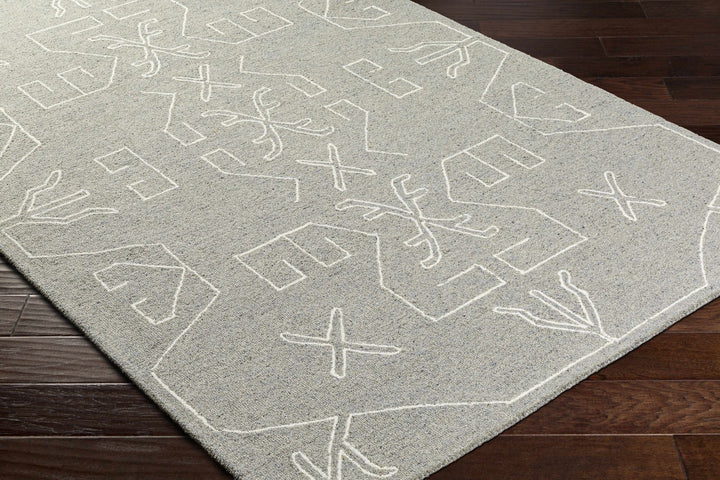 Duard Modern Style Gray Hand Tufted Wool Area Rug - The Rug Decor