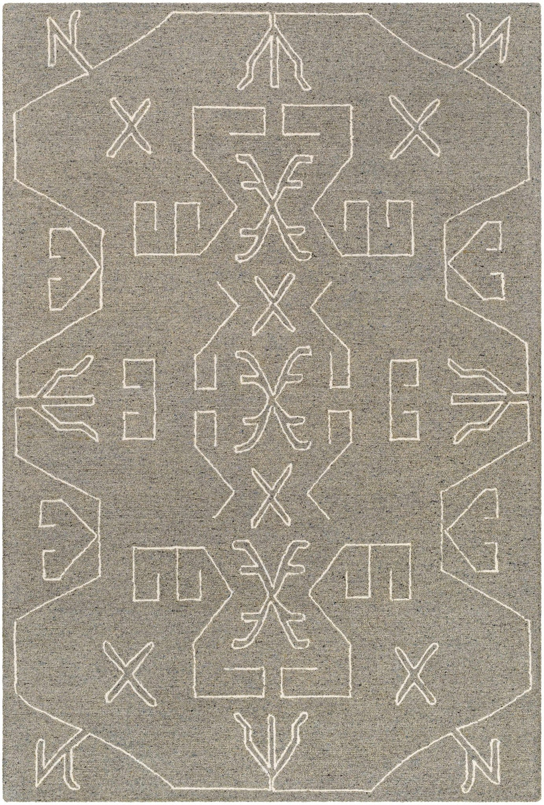 Duard Modern Style Gray Hand Tufted Wool Area Rug - The Rug Decor