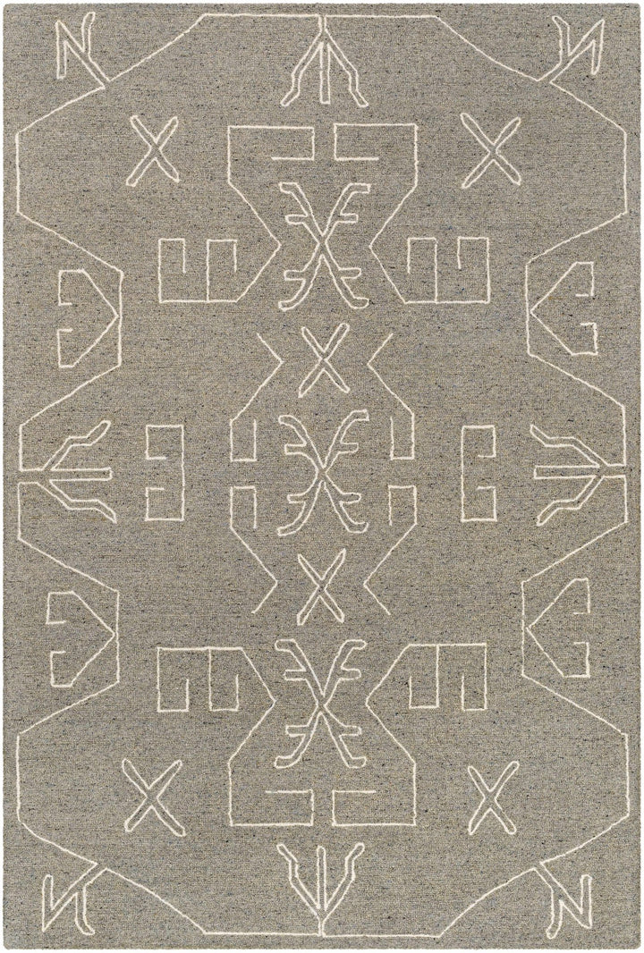 Duard Modern Style Gray Hand Tufted Wool Area Rug - The Rug Decor