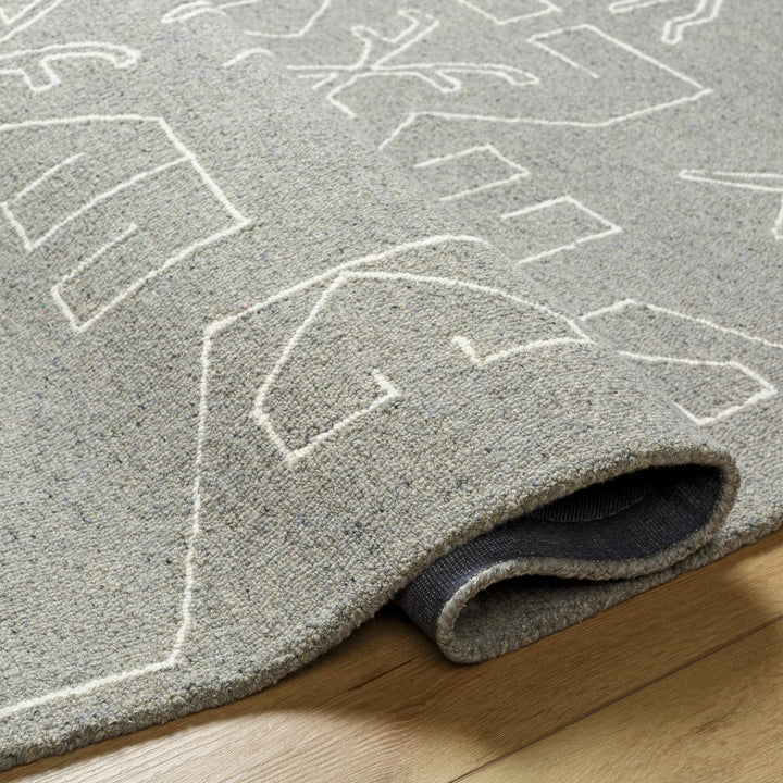 Duard Modern Style Gray Hand Tufted Wool Area Rug - The Rug Decor