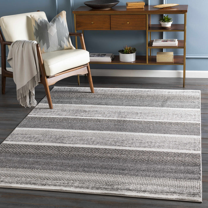Dugginsville Contemporary Style Gray Area Rug
