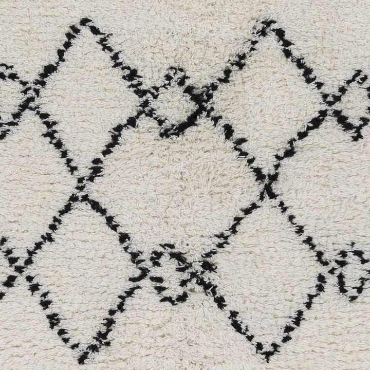 Dukedom Ivory And Black Modern Geometrical Hand Woven Area Rug - The Rug Decor