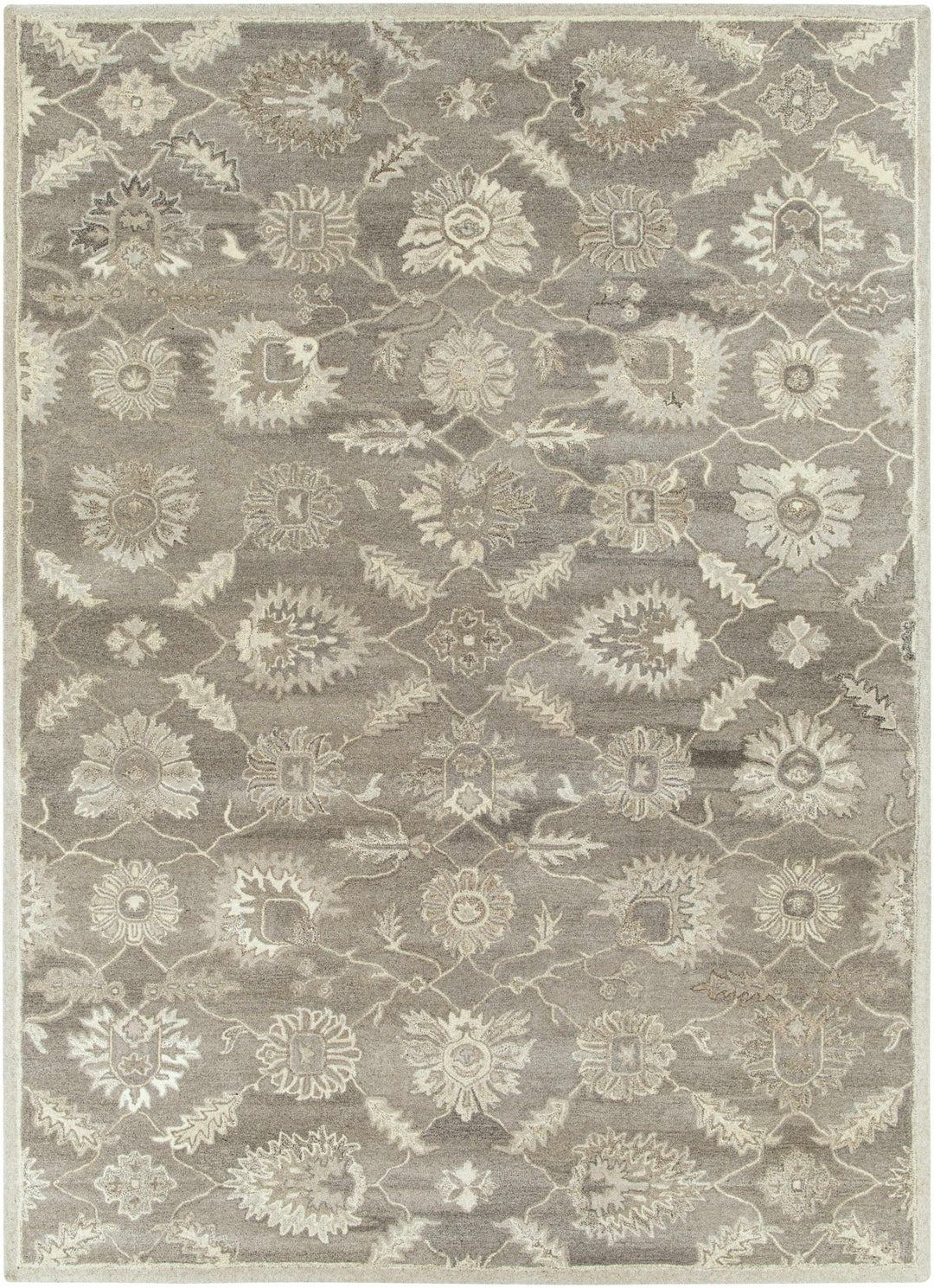 Dulles Traditional Style Taupe And Beige Hand Tufted Wool Rug - The Rug Decor