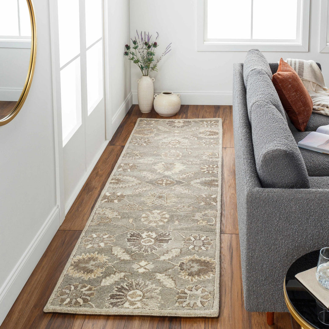 Dulles Traditional Style Taupe And Beige Hand Tufted Wool Rug - The Rug Decor