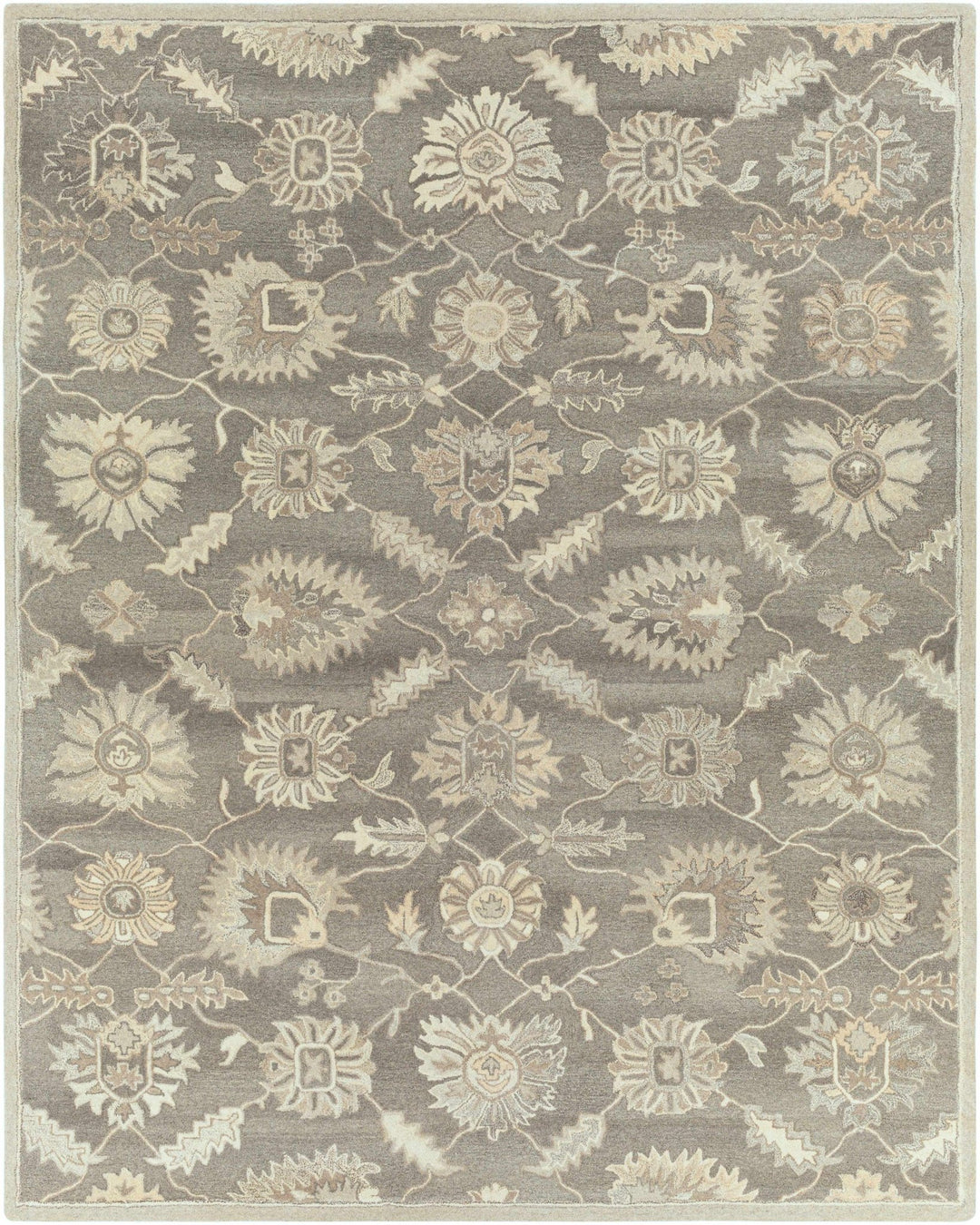 Dulles Traditional Style Taupe And Beige Hand Tufted Wool Rug - The Rug Decor