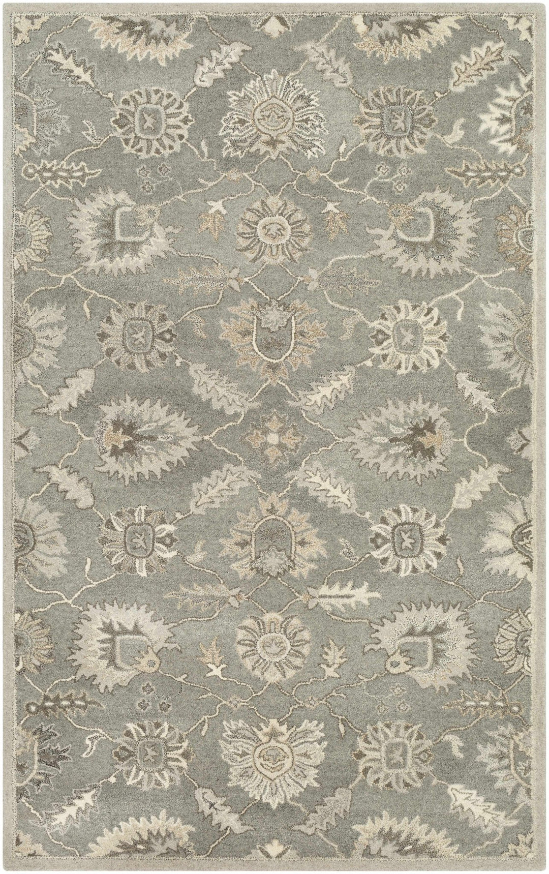 Dulles Traditional Style Taupe And Beige Hand Tufted Wool Rug - The Rug Decor