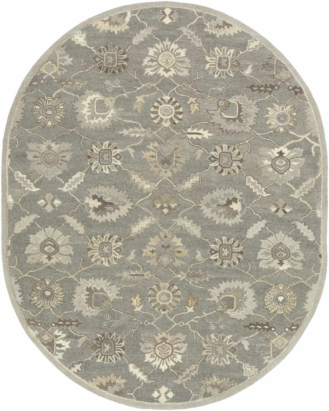Dulles Traditional Style Taupe And Beige Hand Tufted Wool Rug - The Rug Decor