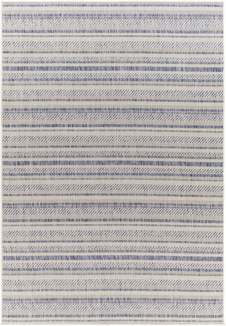 Dumalag Contemporary Style Blue And Beige Outdoor Rug - The Rug Decor