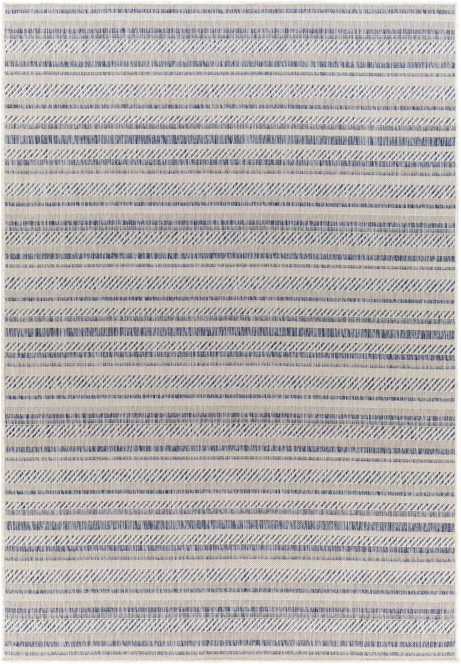 Dumalag Contemporary Style Blue And Beige Outdoor Rug - The Rug Decor