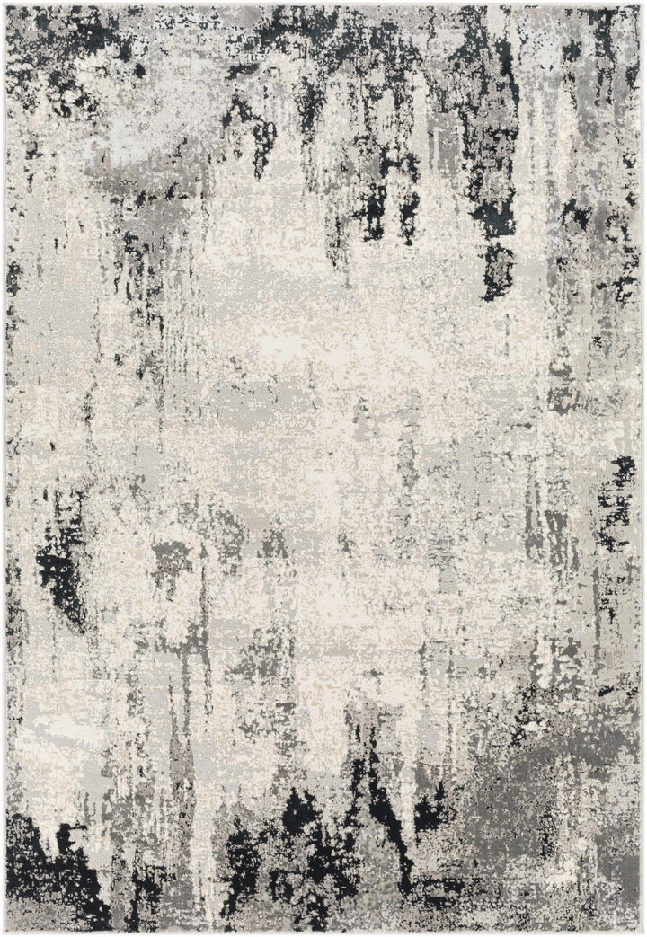 Dumangas Modern Abstract Design Ivory And Black Area Rug - The Rug Decor