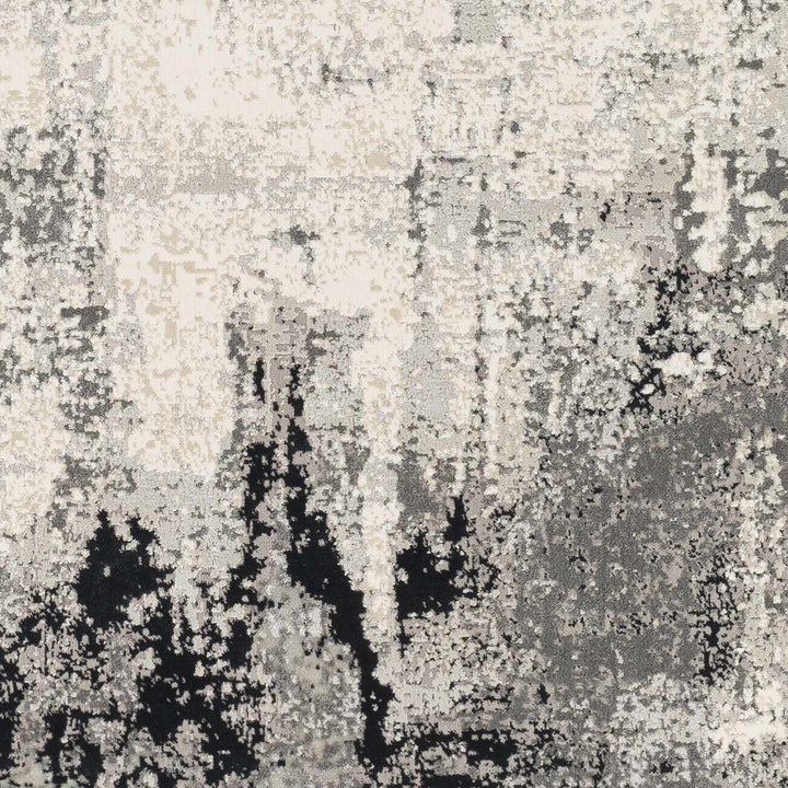 Dumangas Modern Abstract Design Ivory And Black Area Rug - The Rug Decor