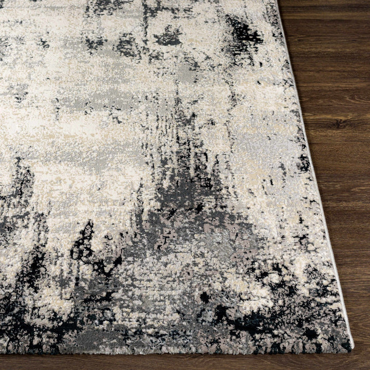 Dumangas Modern Abstract Design Ivory And Black Area Rug - The Rug Decor