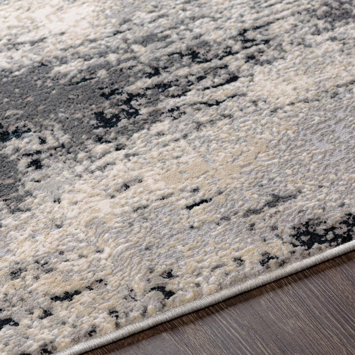 Dumangas Modern Abstract Design Ivory And Black Area Rug - The Rug Decor