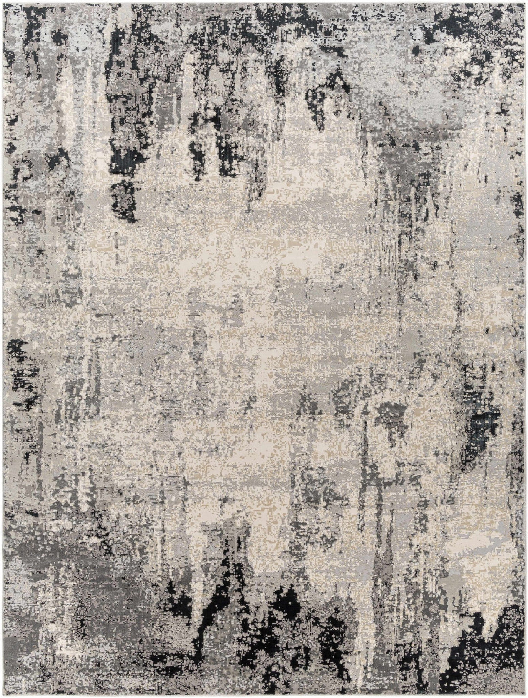 Dumangas Modern Abstract Design Ivory And Black Area Rug - The Rug Decor
