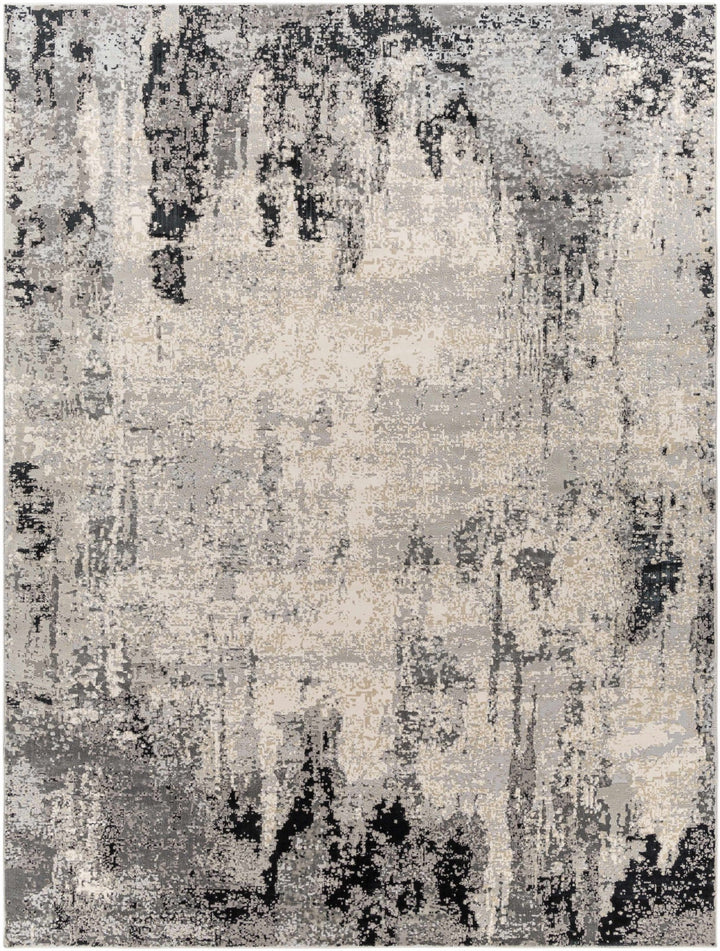 Dumangas Modern Abstract Design Ivory And Black Area Rug - The Rug Decor