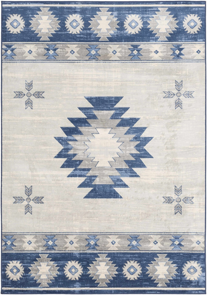 Dumfries Traditional Style Ivory And Blue Area Rug - The Rug Decor