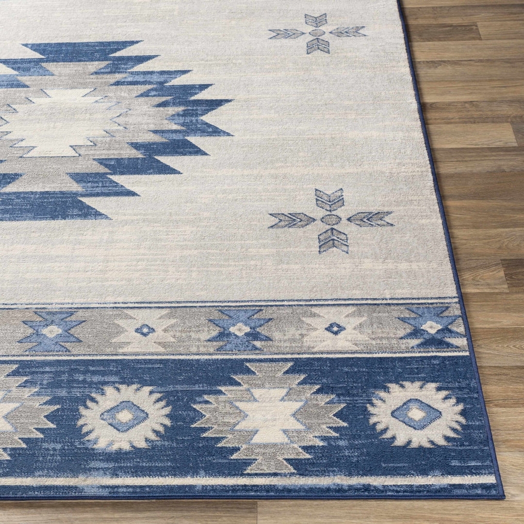 Dumfries Traditional Style Ivory And Blue Area Rug - The Rug Decor