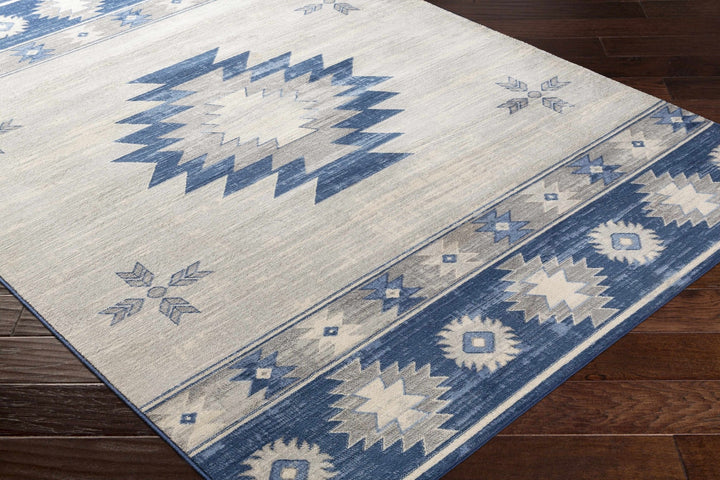 Dumfries Traditional Style Ivory And Blue Area Rug - The Rug Decor