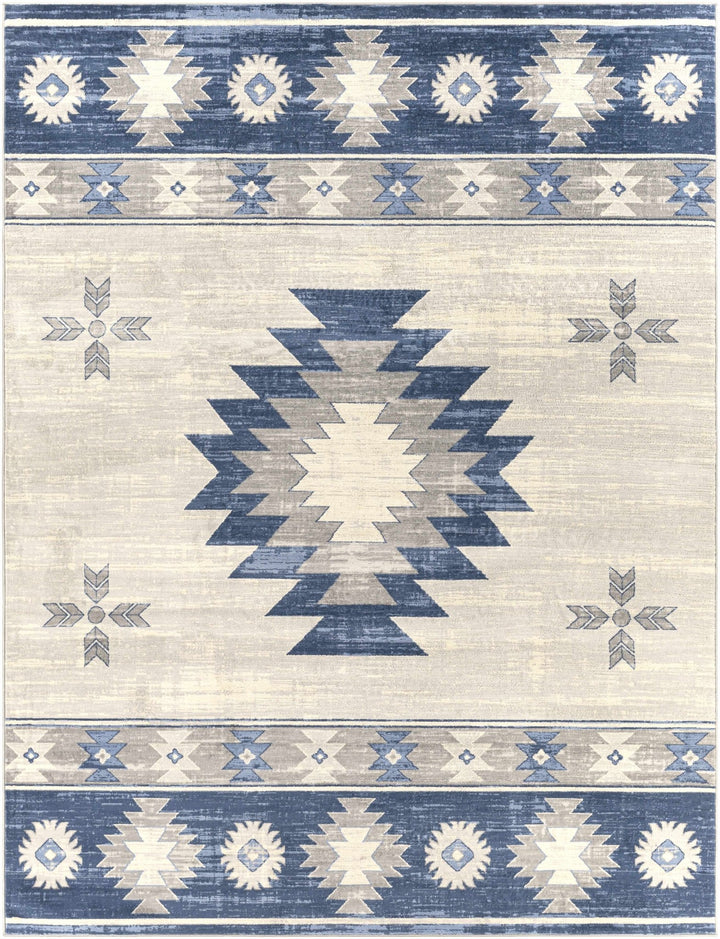 Dumfries Traditional Style Ivory And Blue Area Rug - The Rug Decor