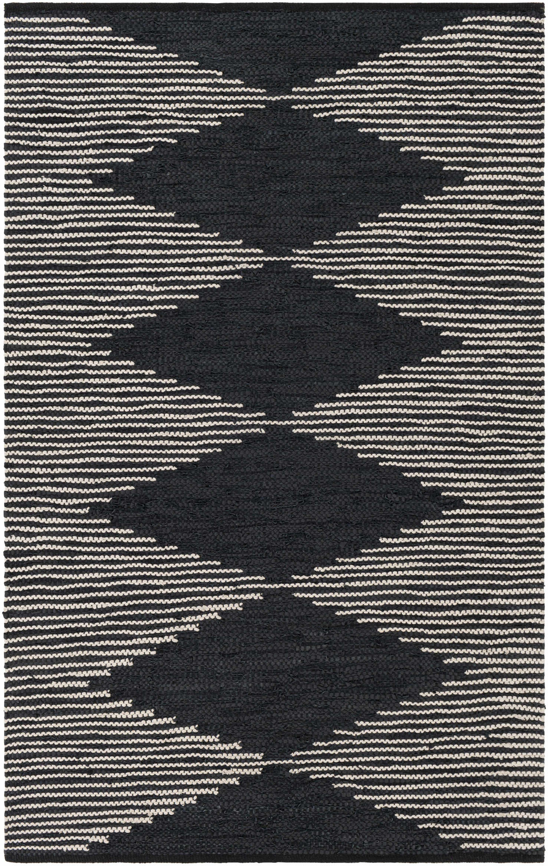 Duncraig Modern Geometrical Design Black Hand Woven Area Rug