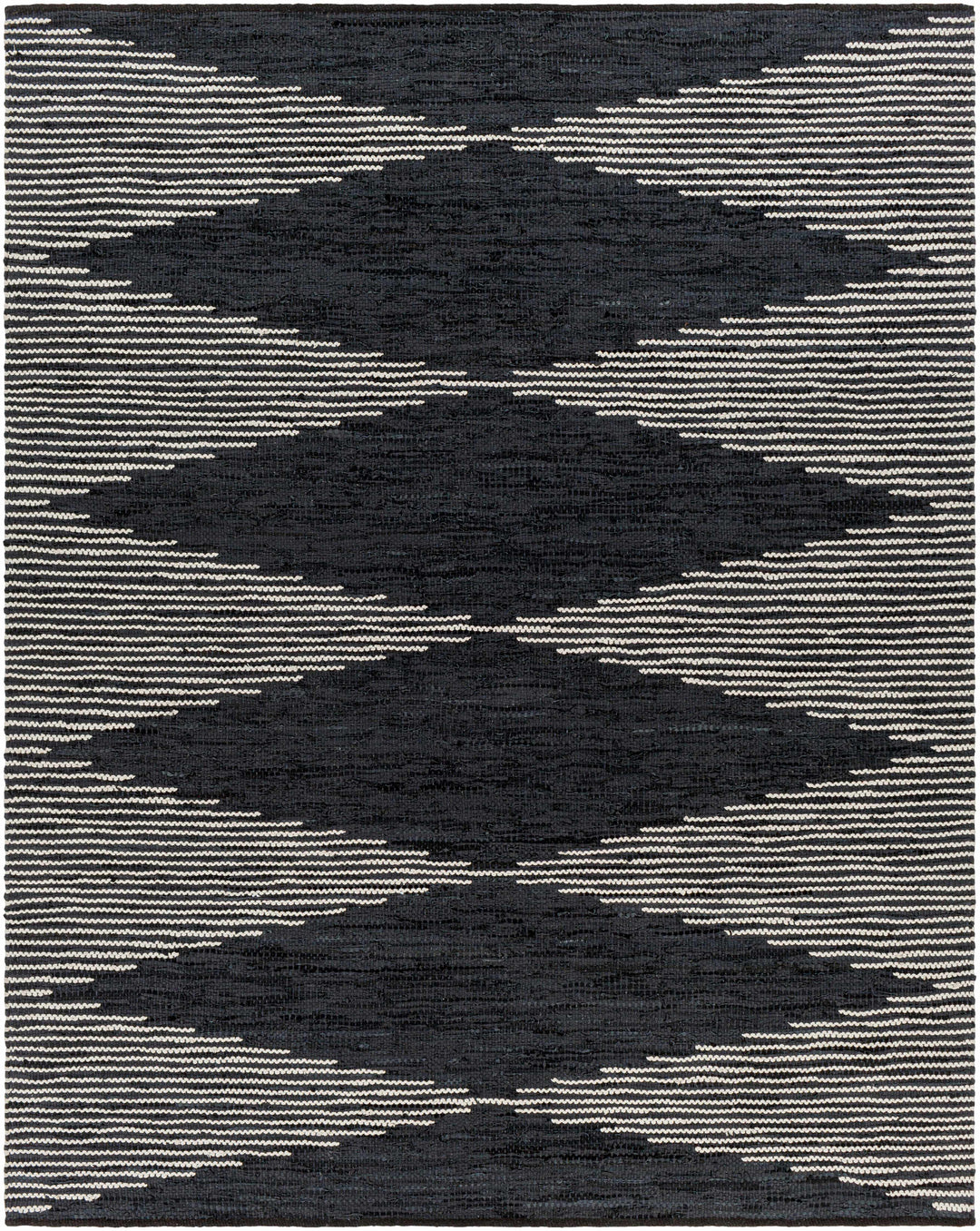 Duncraig Modern Geometrical Design Black Hand Woven Area Rug