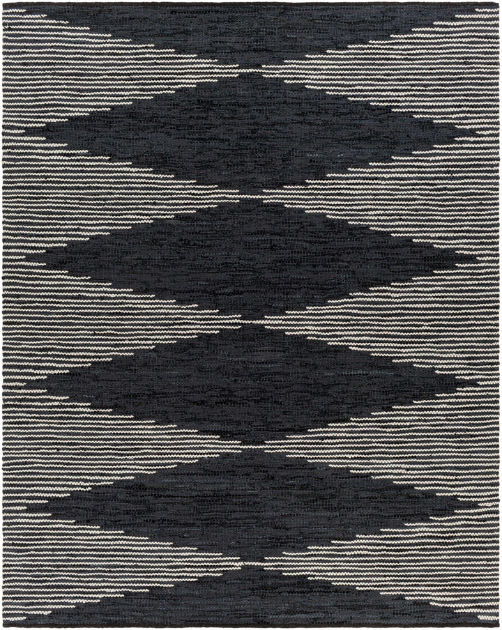 Duncraig Modern Geometrical Design Black Hand Woven Area Rug