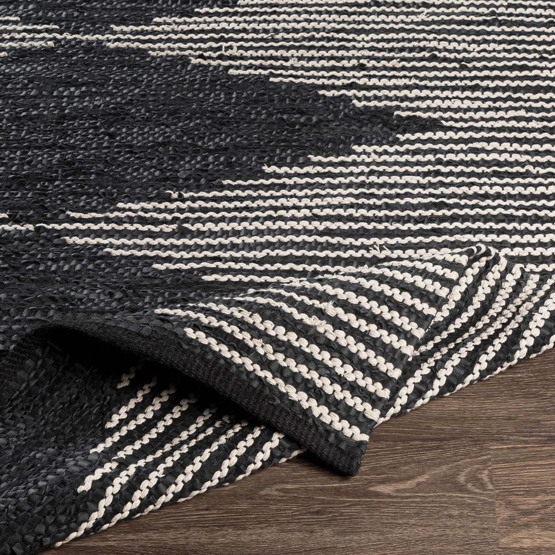 Duncraig Modern Geometrical Design Black Hand Woven Area Rug