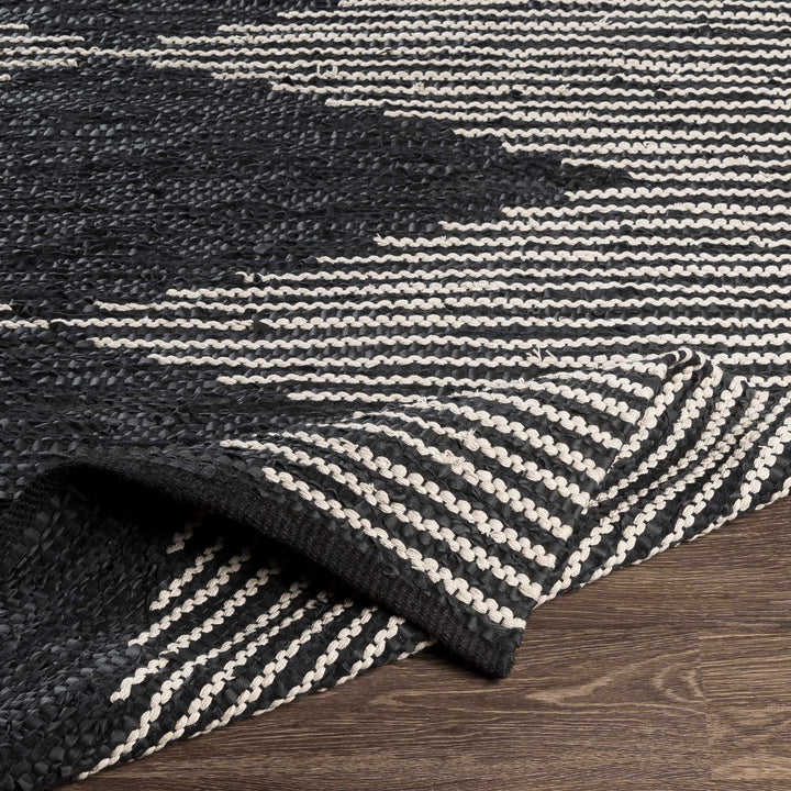 Duncraig Modern Geometrical Design Black Hand Woven Area Rug